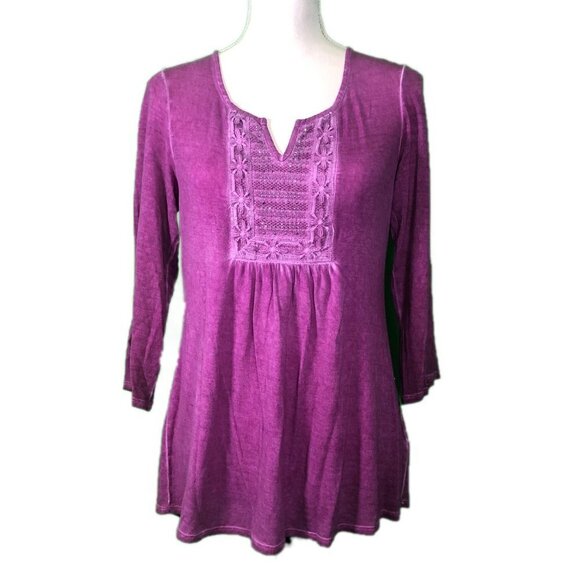 ONE WORLD (PS) Magenta Boho Style Tunic - Picture 1 of 6